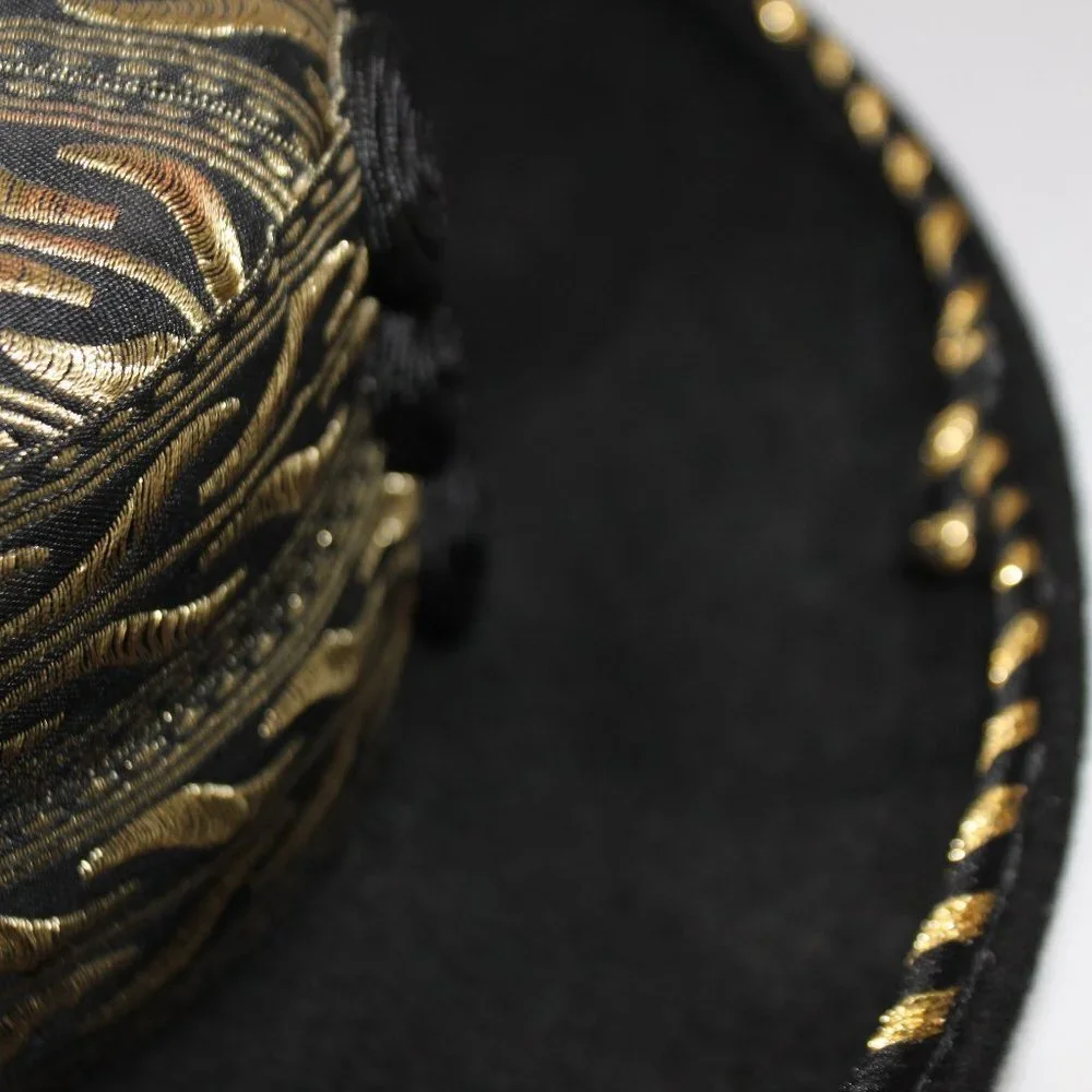 Vintage Dasha 100% Wool Black & Gold Hat